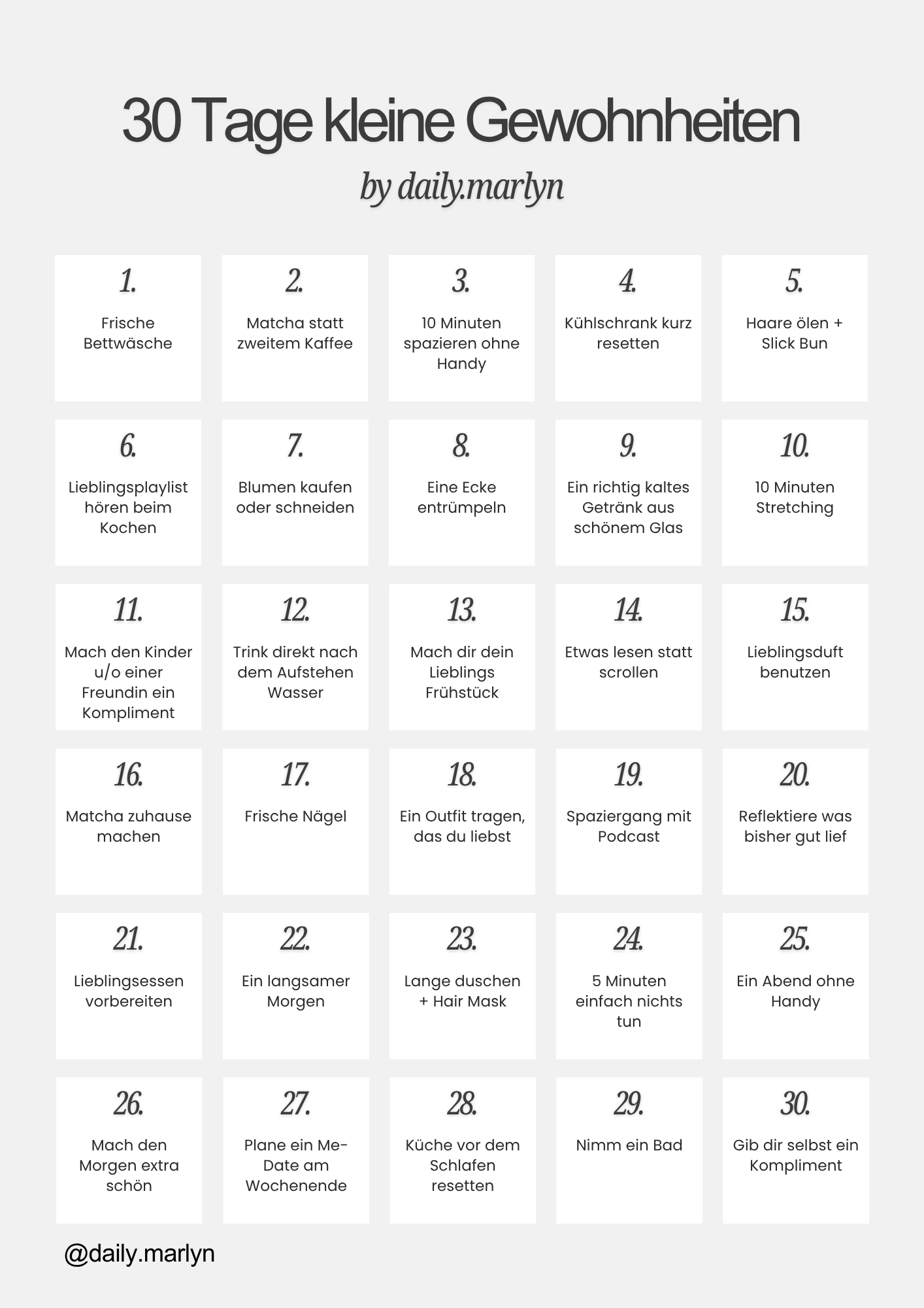 30 TAGE kleine Routinen